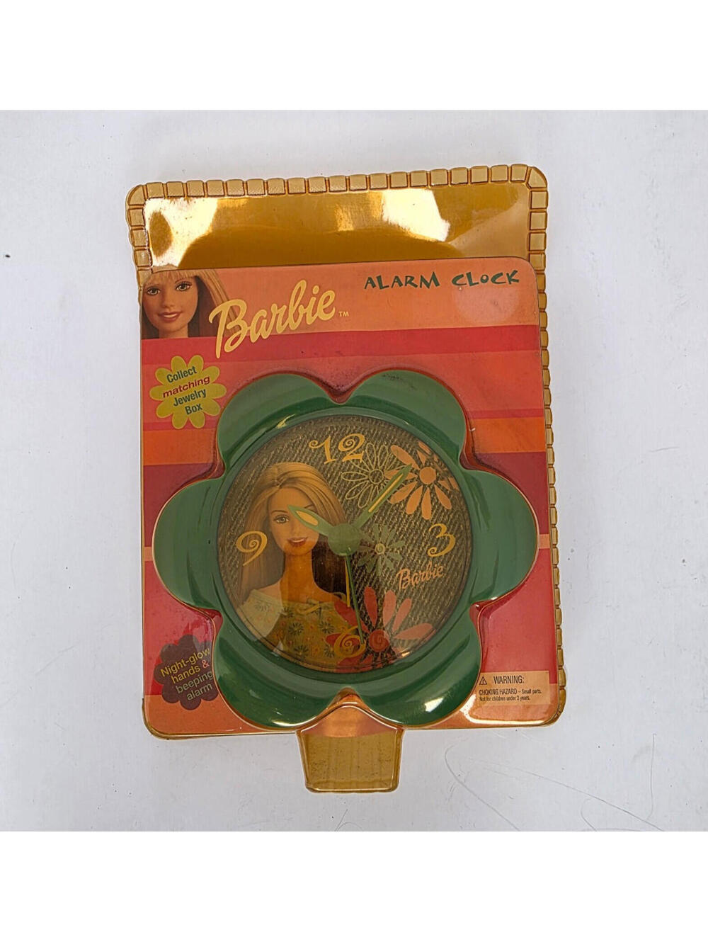 Vintage NEW Collectable Mattel Barbie Analog Alarm Clock 4" Diameter